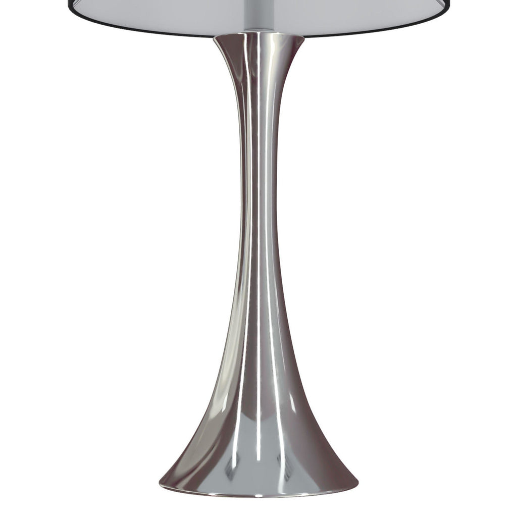 Lenuxe 24" Metal Table Lamp - Set of 2 - Polished Nickel, Black Silk