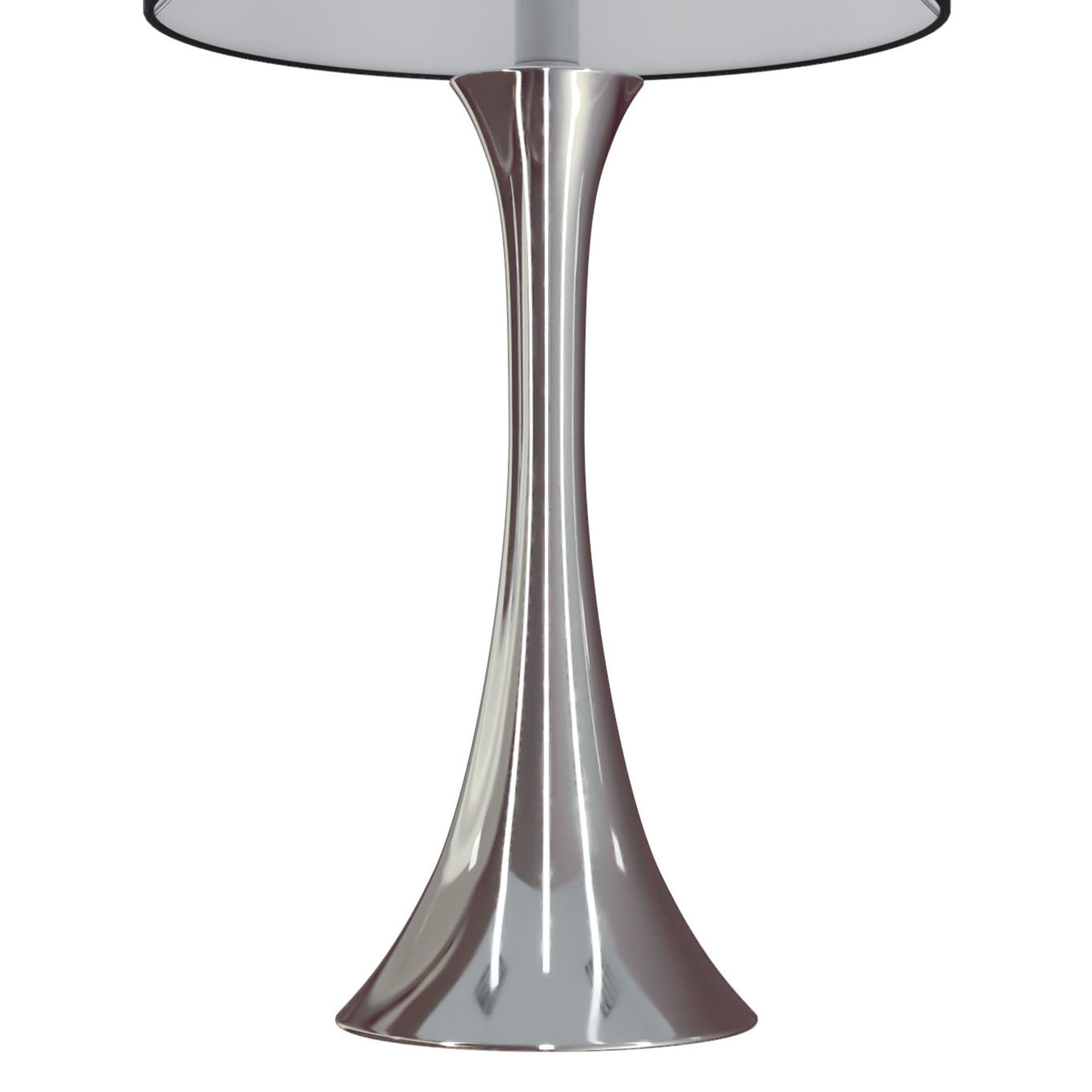 Lenuxe 24" Metal Table Lamp - Set of 2 - Polished Nickel, Black Silk