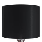 Lenuxe 24" Metal Table Lamp - Set of 2 - Polished Nickel, Black Silk