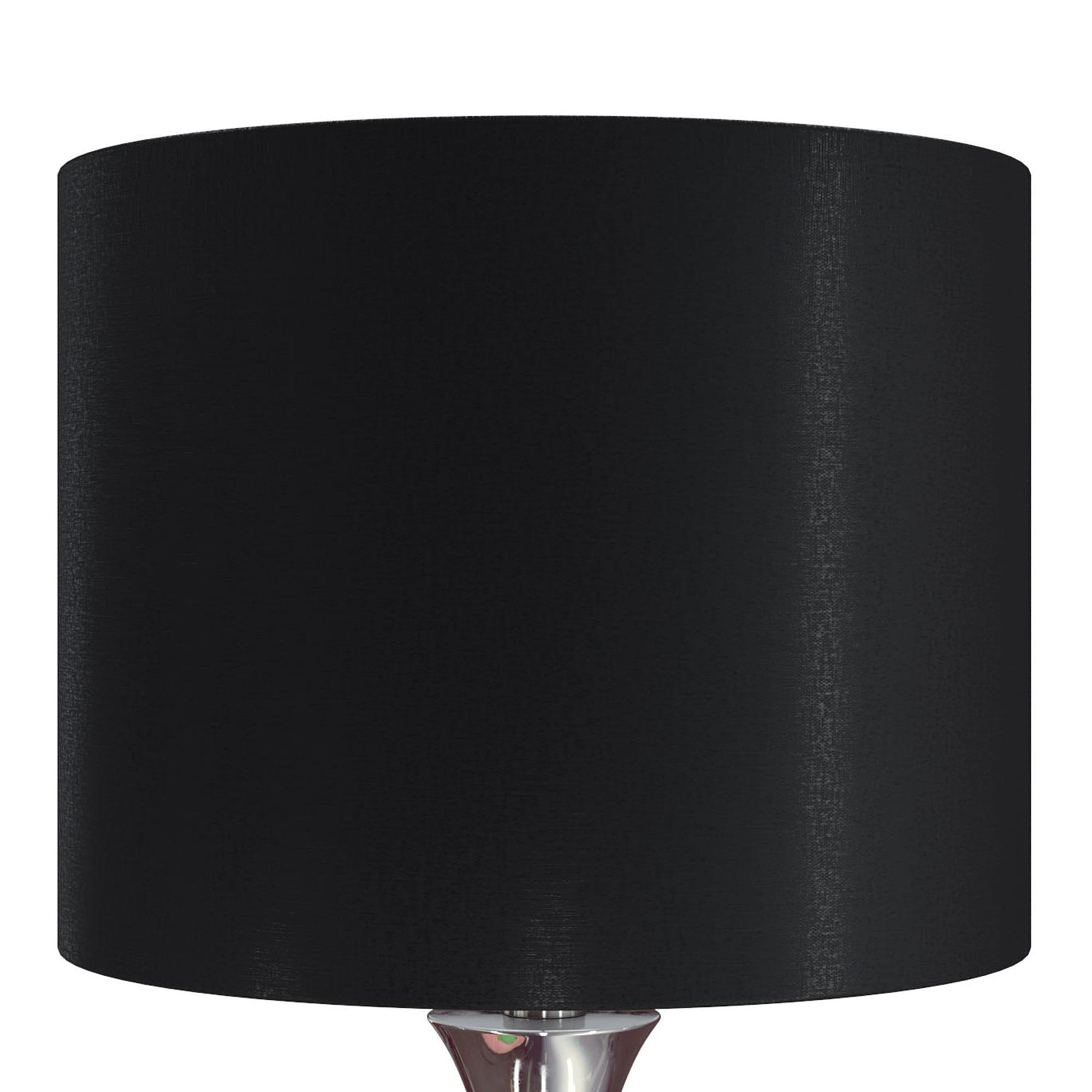 Lenuxe 24" Metal Table Lamp - Set of 2 - Polished Nickel, Black Silk