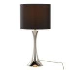 Lenuxe 24" Metal Table Lamp - Set of 2 - Polished Nickel, Black Silk