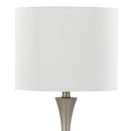 Lenuxe 24" Metal Table Lamp - Set of 2 - Frosted Silver Metal, Off-white Linen