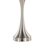 Lenuxe 25" Metal Table Lamp With Usb - Set of 2 - Brushed Nickel, Grey Linen