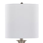 Sawyer 25" Metal Table Lamp With Usb - Set of 2 - Brushed Nickel, White Linen