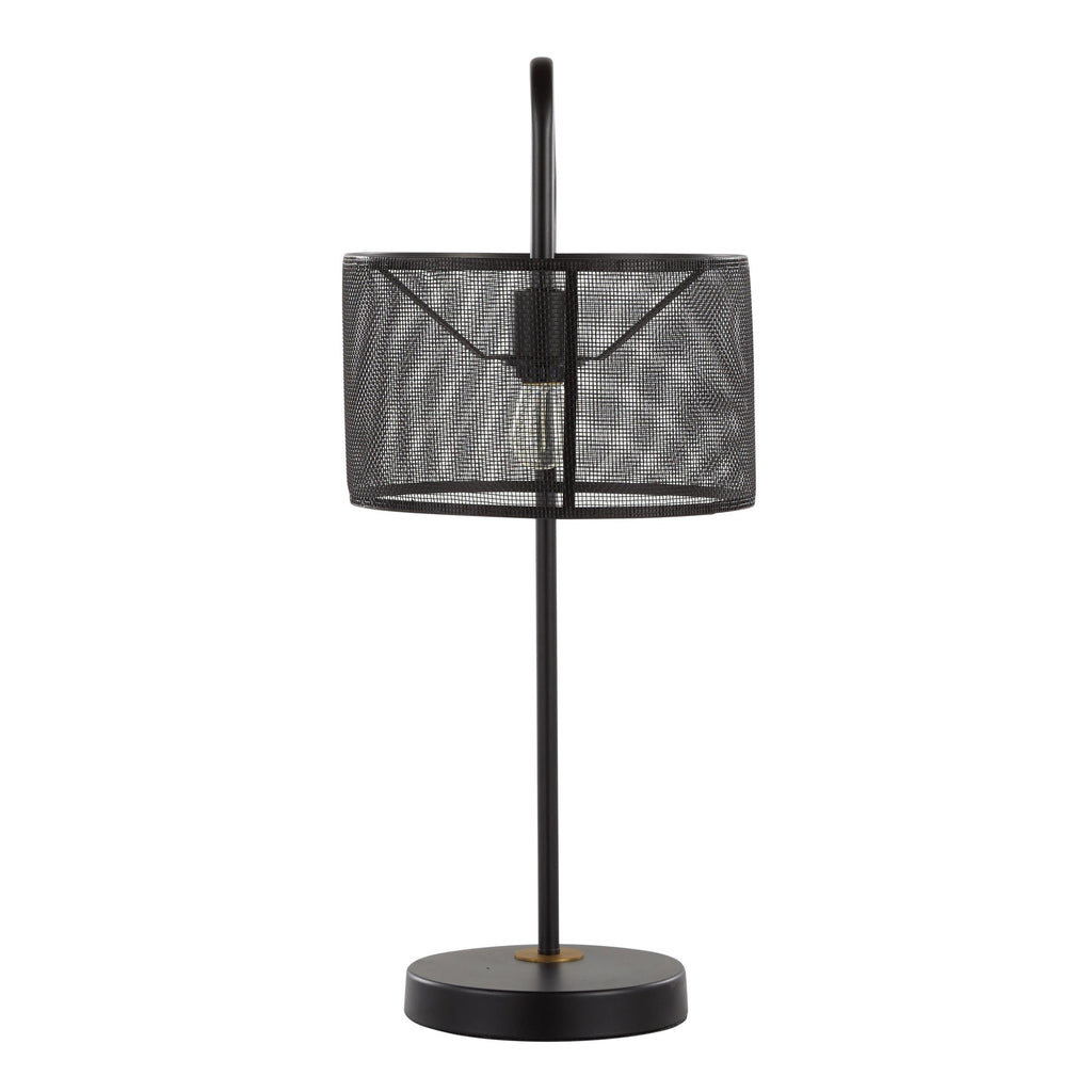 Mod Mesh 27" Metal Task Lamp With Usb - Set of 2 - Oil Bronze, Painted Gold Metal