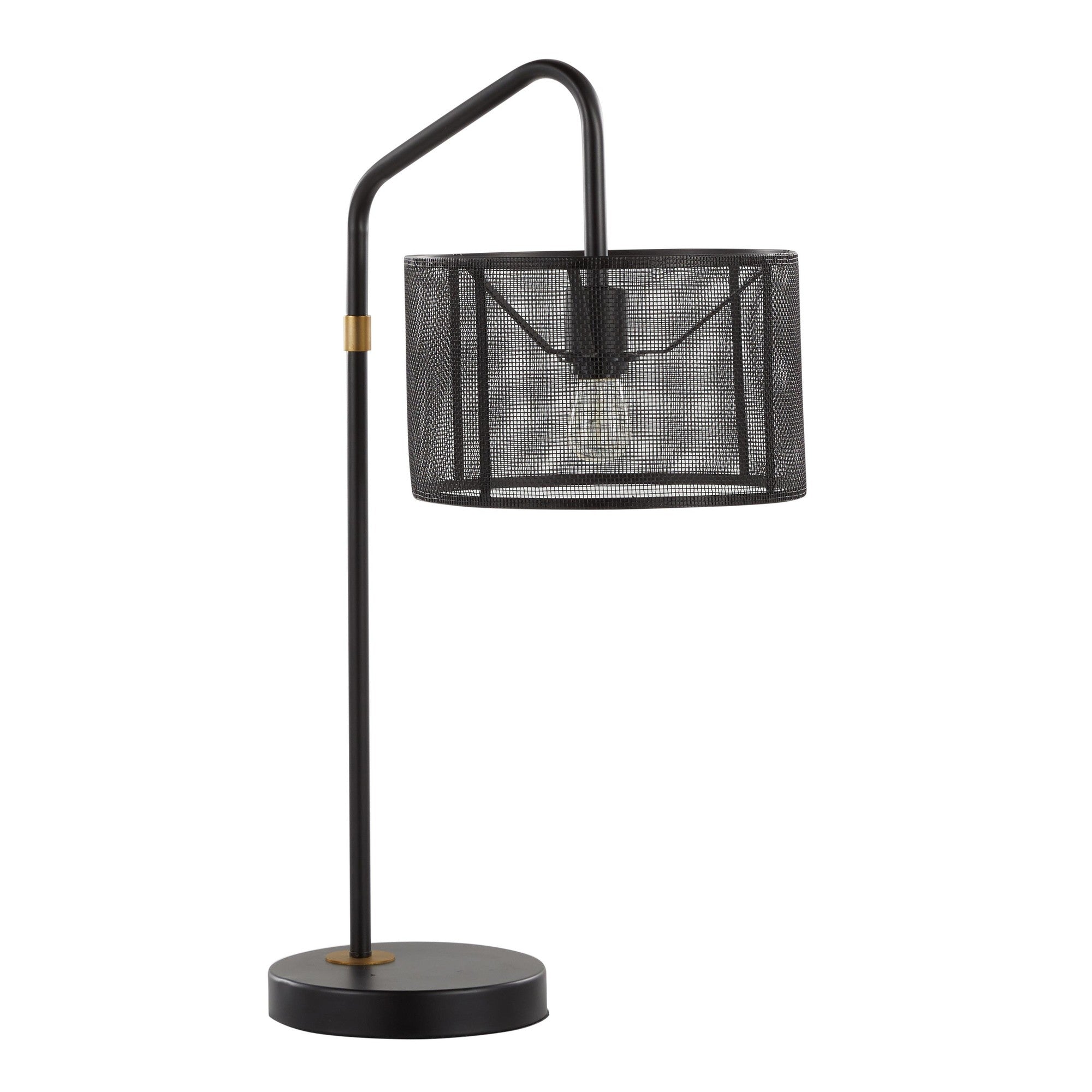 Mod Mesh 27" Metal Task Lamp With Usb - Set of 2 - Oil Bronze, Painted Gold Metal