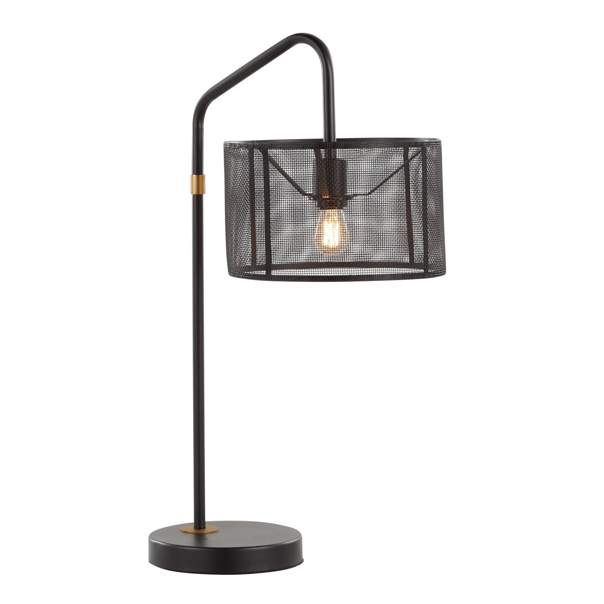 Mod Mesh 27" Metal Task Lamp With Usb - Set of 2 - Oil Bronze, Painted Gold Metal