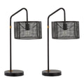 Mod Mesh 27" Metal Task Lamp With Usb - Set of 2 - Oil Bronze, Painted Gold Metal