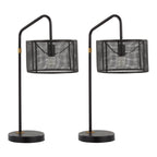 Mod Mesh 27" Metal Task Lamp With Usb - Set of 2 - Oil Bronze, Painted Gold Metal