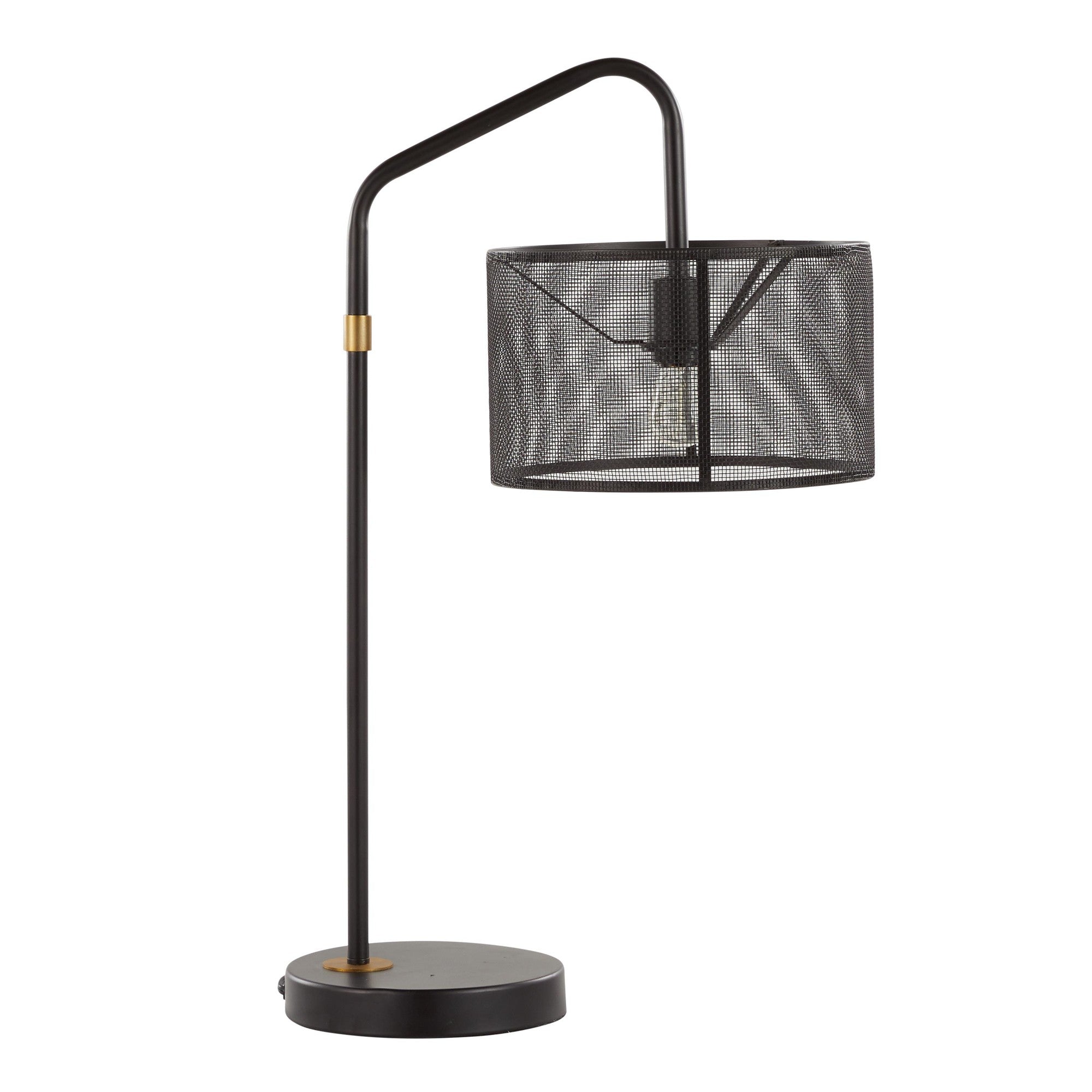 Mod Mesh 27" Metal Task Lamp With Usb - Set of 2 - Oil Bronze, Painted Gold Metal