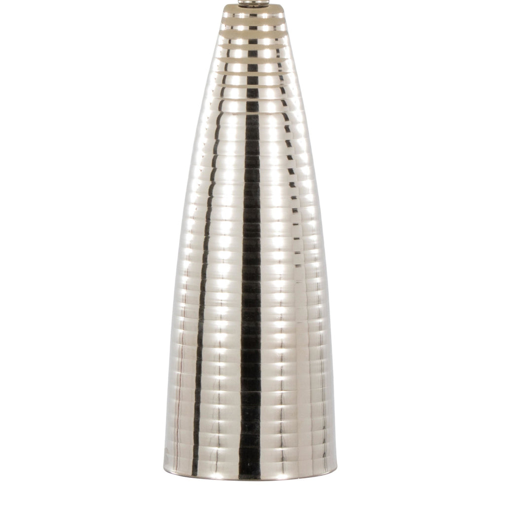 Maya 27" Metal Table Lamp - Set of 2 - Polished Nickel, White Linen