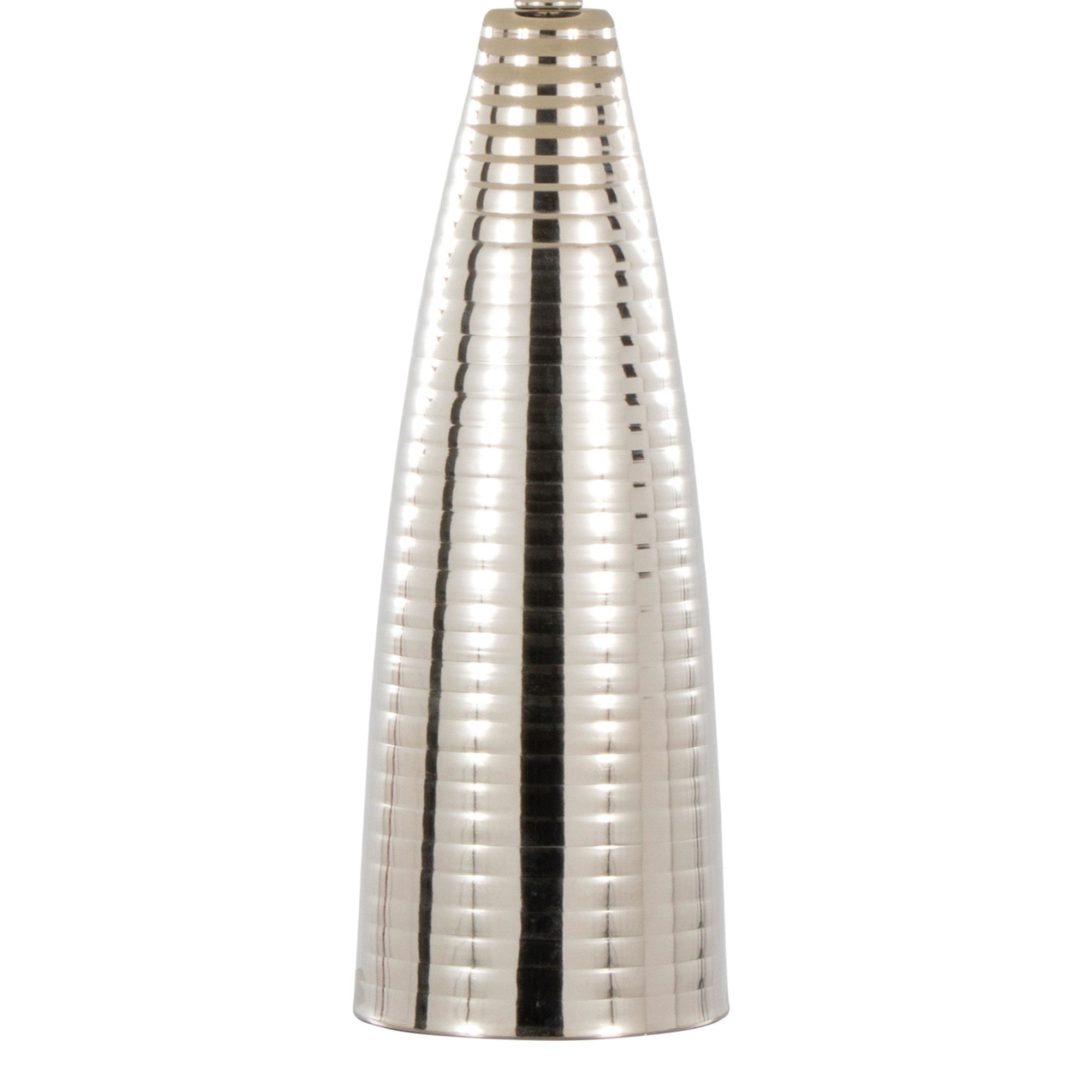 Maya 27" Metal Table Lamp - Set of 2 - Polished Nickel, White Linen