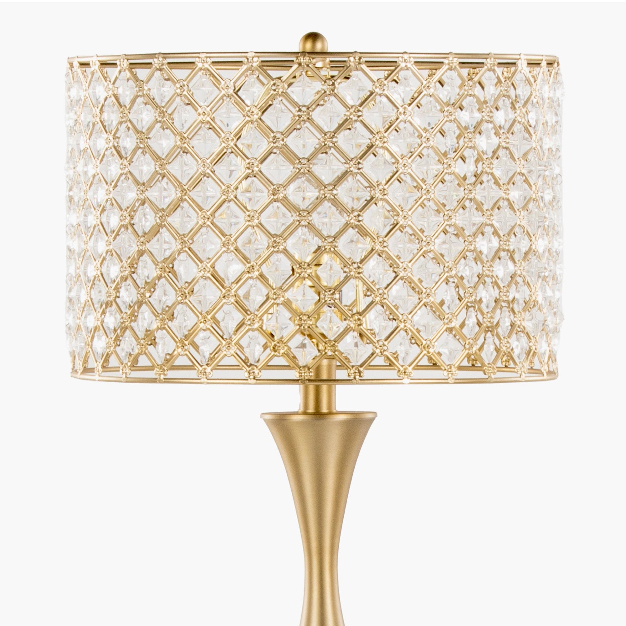 Topaz 27.5" Metal Table Lamp - Gold Metal, Clear Crystal