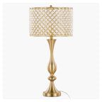 Topaz 27.5" Metal Table Lamp - Gold Metal, Clear Crystal