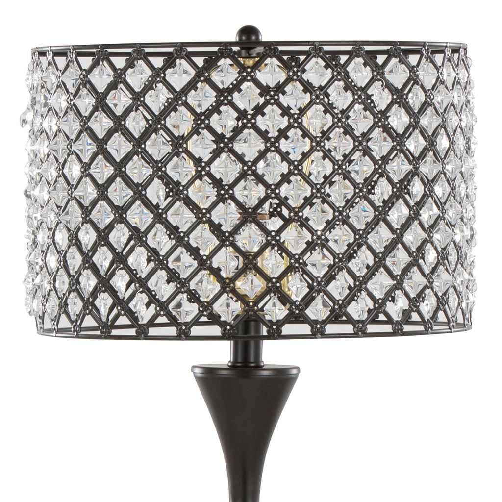 Topaz 27" Metal Table Lamp - Oil Rubbed Bronze, Clear Crystal