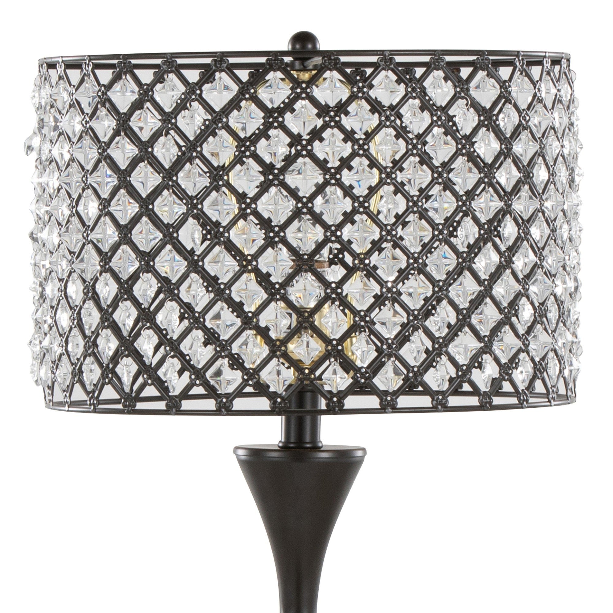 Topaz 27" Metal Table Lamp - Oil Rubbed Bronze, Clear Crystal