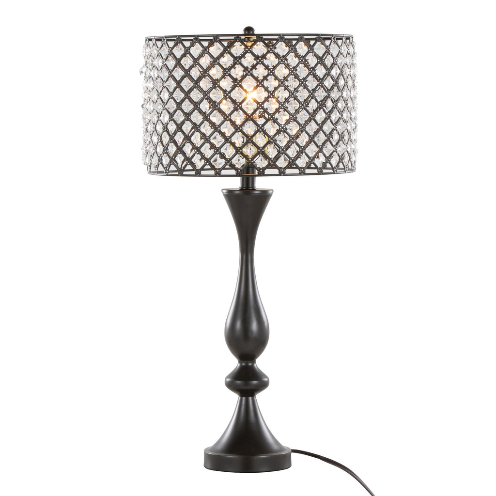Topaz 27" Metal Table Lamp - Oil Rubbed Bronze, Clear Crystal