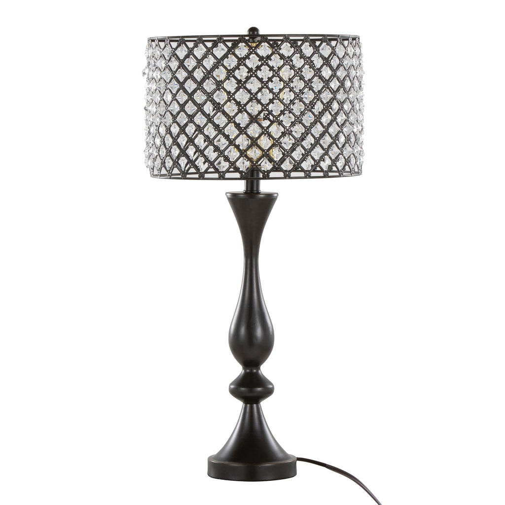 Topaz 27" Metal Table Lamp - Oil Rubbed Bronze, Clear Crystal