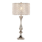 Topaz 27" Metal Table Lamp - Polished Nickel, Clear Crystal