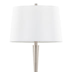 Diva 29" Metal Table Lamp - Set of 2 - Brushed Nickel, White Linen