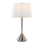 Diva 29" Metal Table Lamp - Set of 2 - Brushed Nickel, White Linen
