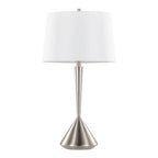 Diva 29" Metal Table Lamp - Set of 2 - Brushed Nickel, White Linen