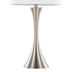 Lenuxe 29" Metal Table Lamp - Set of 2 - Brushed Nickel, White Textured Linen