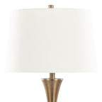 Lenuxe 29" Metal Table Lamp - Set of 2 - Matte Golden Bronze, Off-white Linen