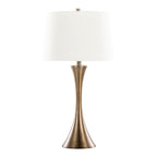 Lenuxe 29" Metal Table Lamp - Set of 2 - Matte Golden Bronze, Off-white Linen