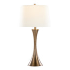 Lenuxe 29" Metal Table Lamp - Set of 2 - Matte Golden Bronze, Off-white Linen