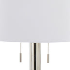 Master 29" Metal Table Lamp - Set of 2 - Polished Nickel, White Linen