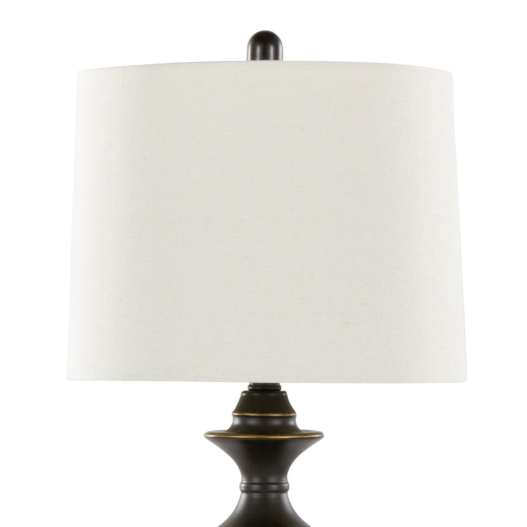 Montgomery 29" Metal Table Lamp With Usb - Set of 2 - Oil Rubbed Bronze, Off-white Linen