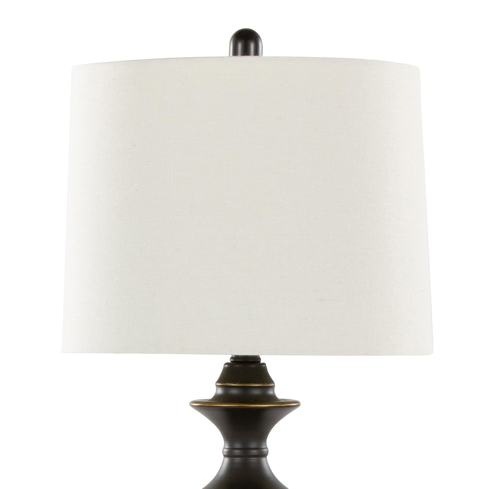 Montgomery 29" Metal Table Lamp With Usb - Set of 2 - Oil Rubbed Bronze, Off-white Linen