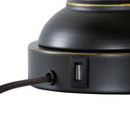 Montgomery 29" Metal Table Lamp With Usb - Set of 2 - Oil Rubbed Bronze, Off-white Linen