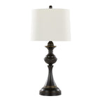 Montgomery 29" Metal Table Lamp With Usb - Set of 2 - Oil Rubbed Bronze, Off-white Linen