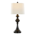 Montgomery 29" Metal Table Lamp With Usb - Set of 2 - Oil Rubbed Bronze, Off-white Linen