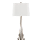 Diana 29" Metal Table Lamp - Set of 2 - Brushed Nickel, White Linen