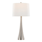 Diana 29" Metal Table Lamp - Set of 2 - Brushed Nickel, White Linen