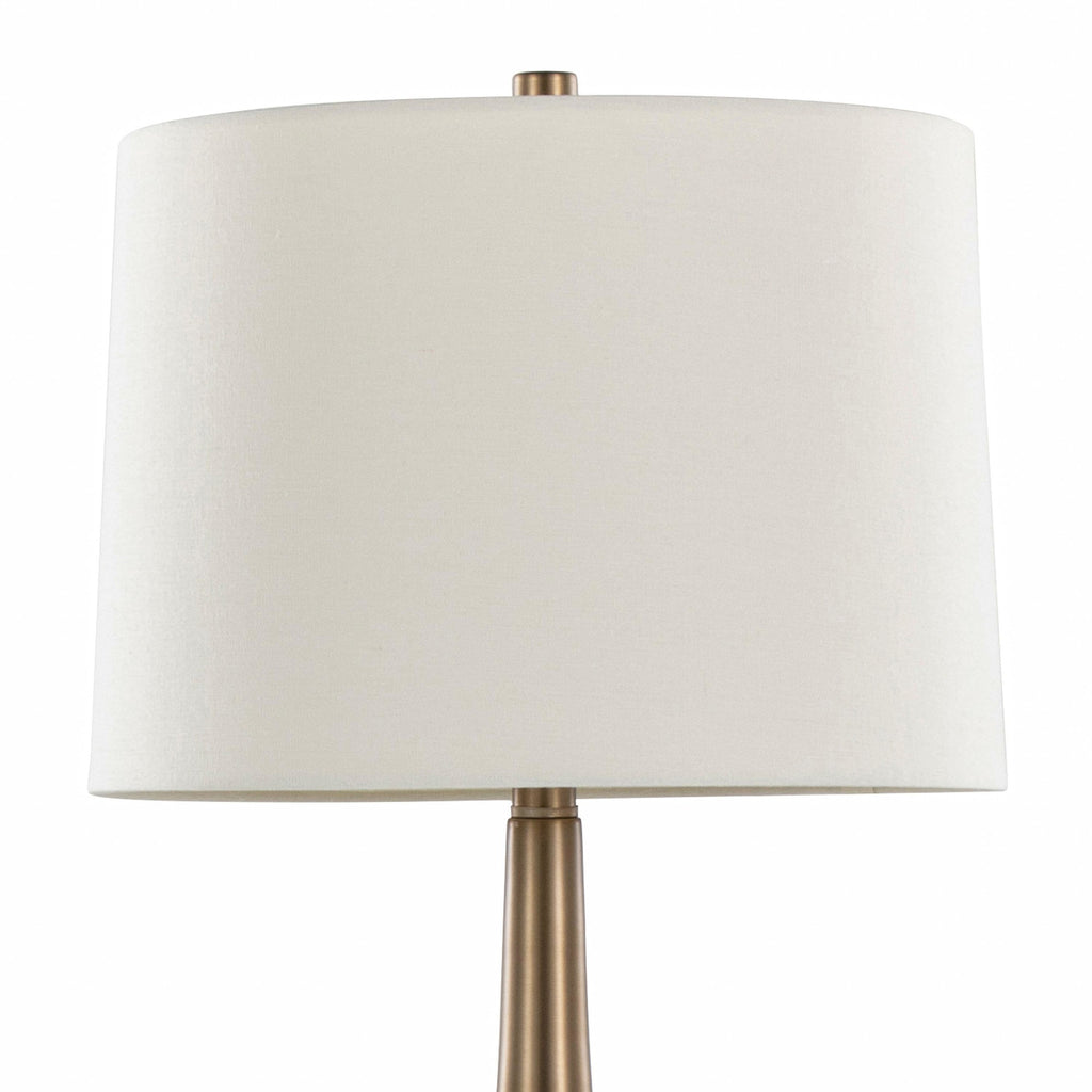 Diana 29" Metal Table Lamp - Set of 2 - Matte Golden Bronze, White Linen