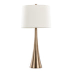 Diana 29" Metal Table Lamp - Set of 2 - Matte Golden Bronze, White Linen