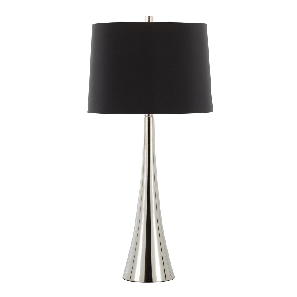 Diana 29" Metal Table Lamp - Set of 2 - Polished Nickel, Black Satin