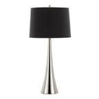 Diana 29" Metal Table Lamp - Set of 2 - Polished Nickel, Black Satin