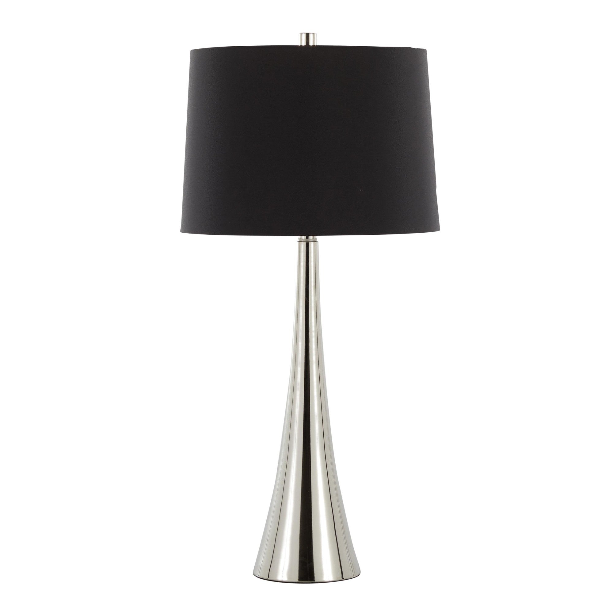 Diana 29" Metal Table Lamp - Set of 2 - Polished Nickel, Black Satin