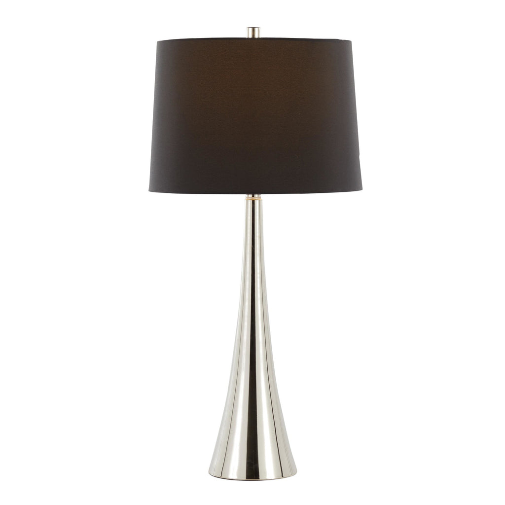 Diana 29" Metal Table Lamp - Set of 2 - Polished Nickel, Black Satin