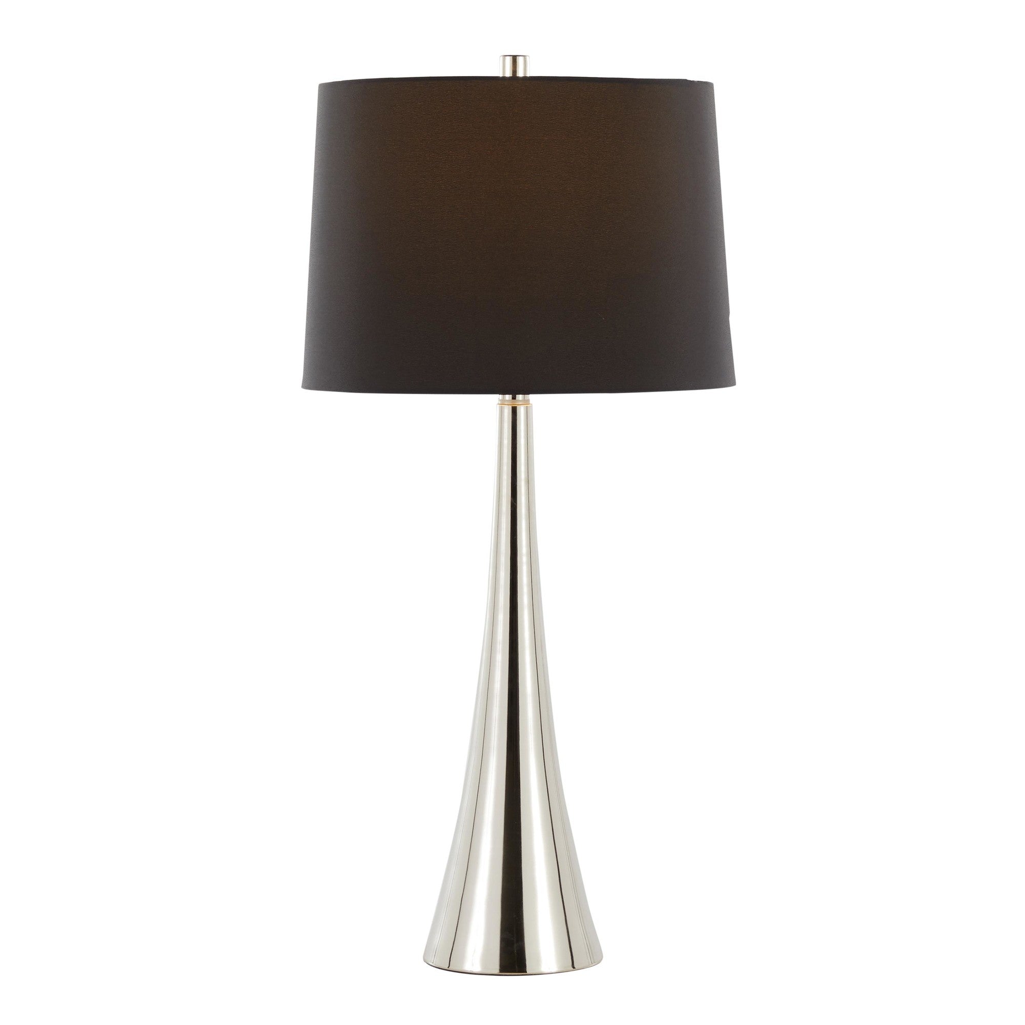Diana 29" Metal Table Lamp - Set of 2 - Polished Nickel, Black Satin