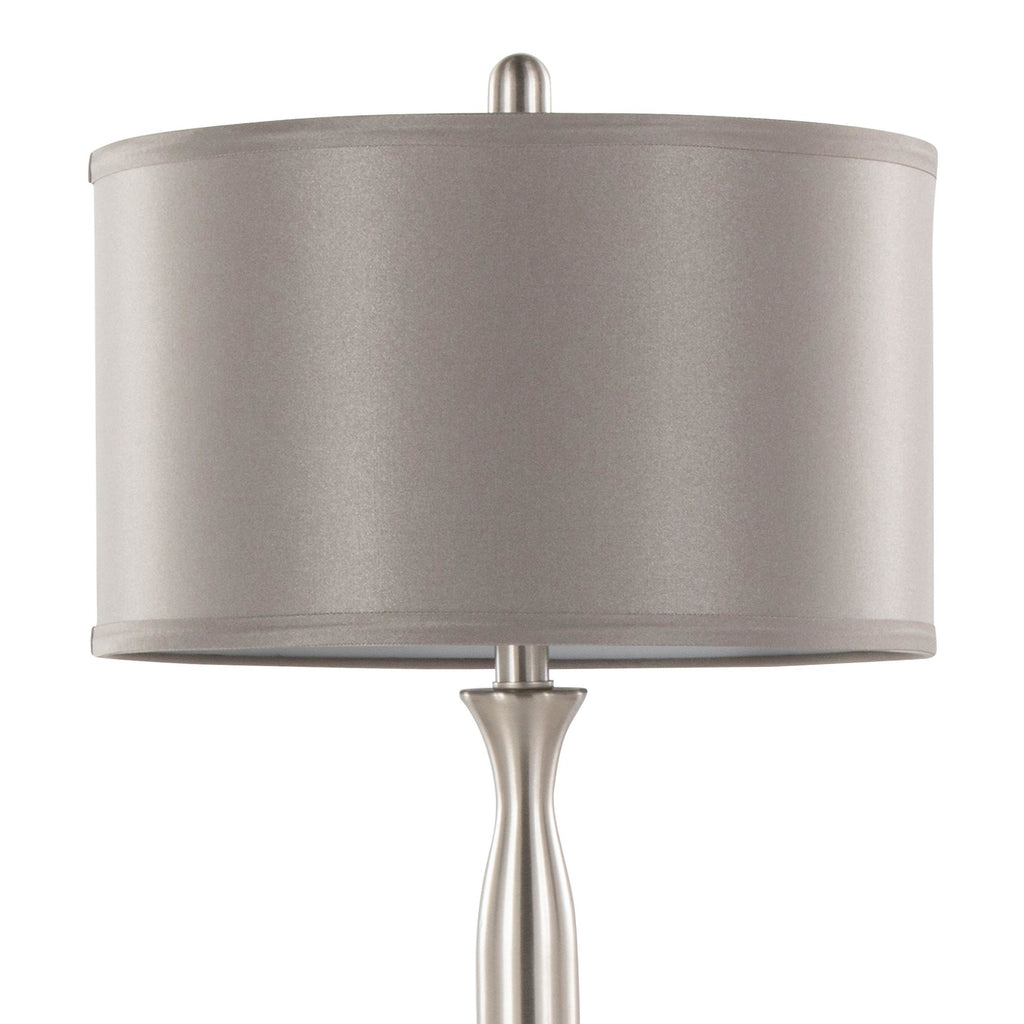 Joan 30" Metal Table Lamp - Set of 2 - Brushed Nickel, Grey Satin
