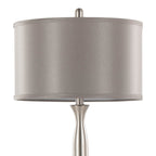 Joan 30" Metal Table Lamp - Set of 2 - Brushed Nickel, Grey Satin