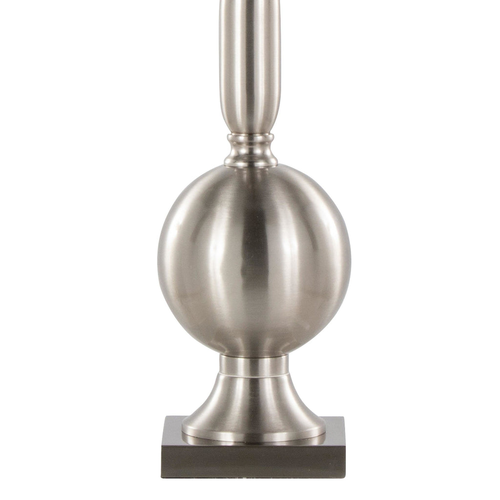 Joan 30" Metal Table Lamp - Set of 2 - Brushed Nickel, Grey Satin