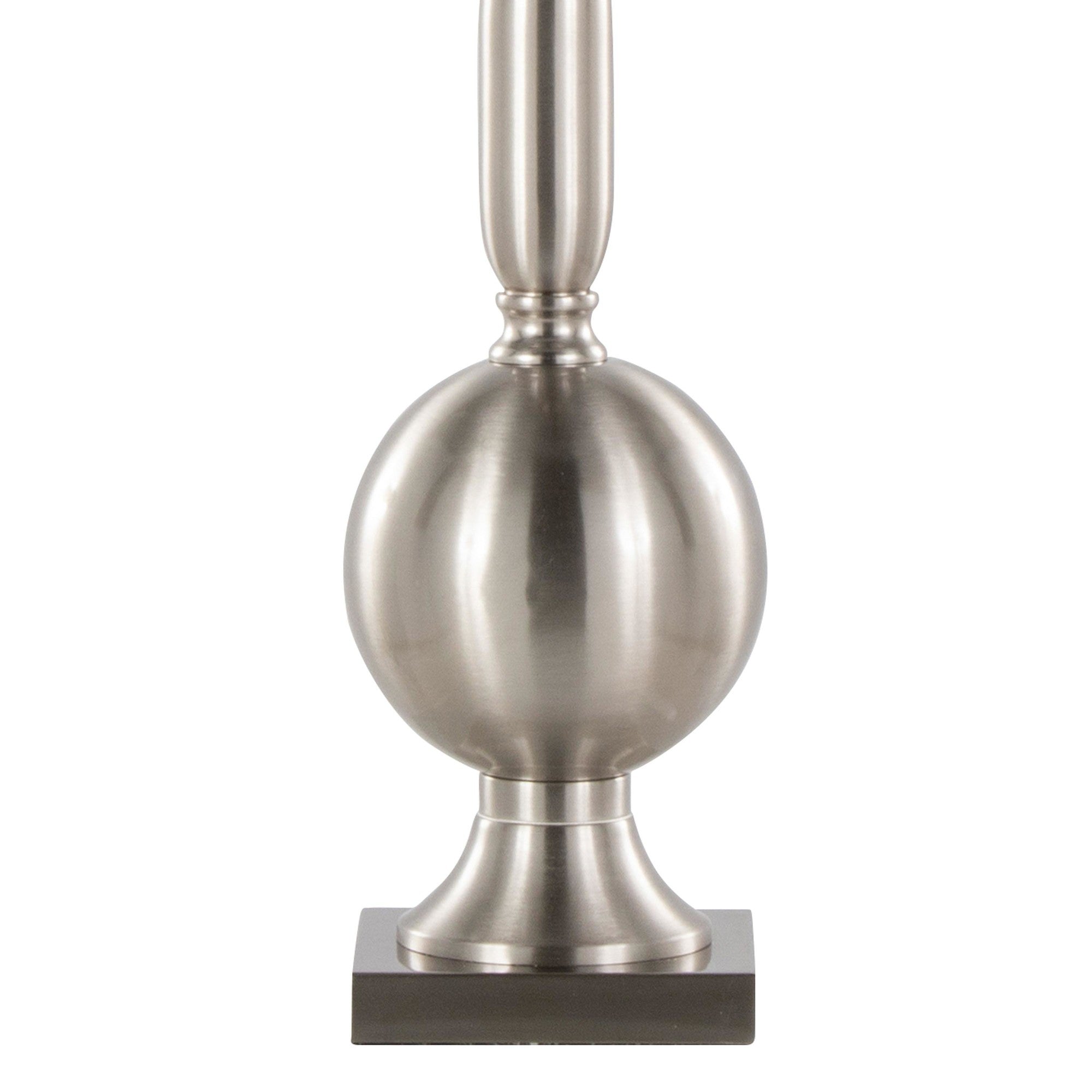 Joan 30" Metal Table Lamp - Set of 2 - Brushed Nickel, Grey Satin