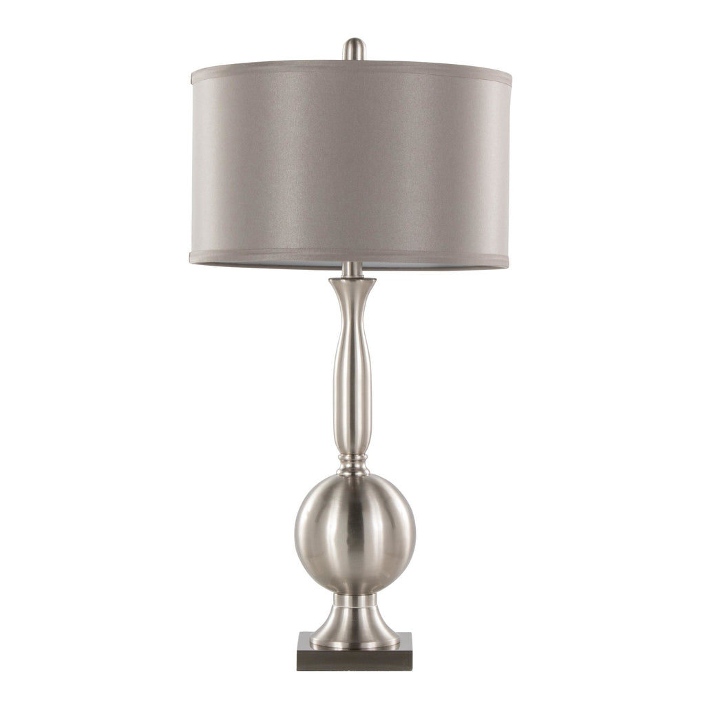 Joan 30" Metal Table Lamp - Set of 2 - Brushed Nickel, Grey Satin